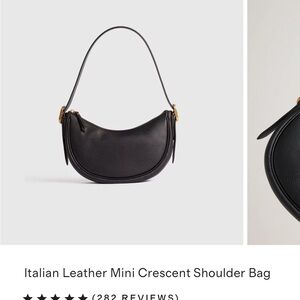 NWT Quince Black Leather Mini Crescent Shoulder Bag